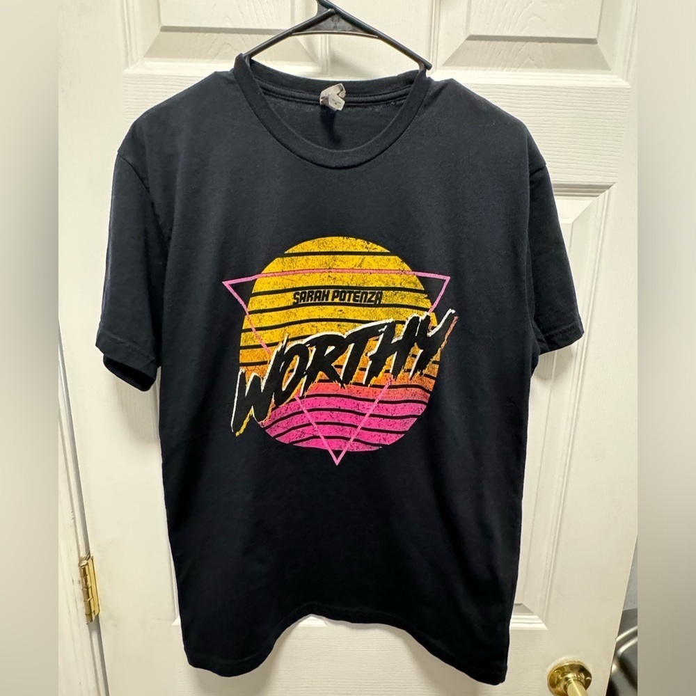Sarah Potenza -‎ “Worthy” - Black Shirt - L - Cotton Blend - Next Level s…
